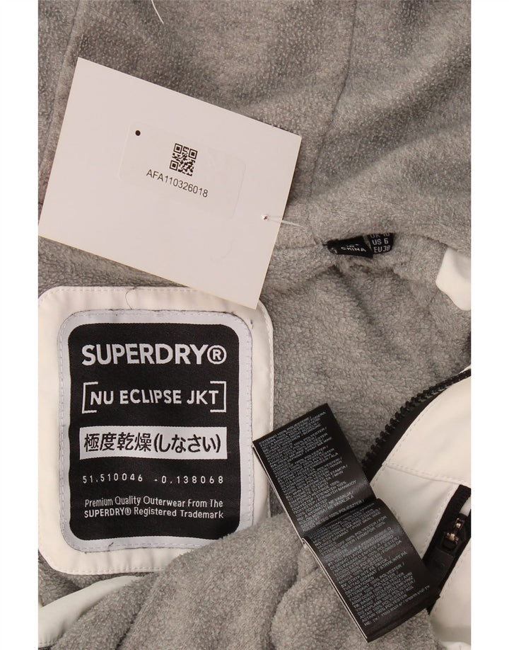 Jachetă de vânt supradimensionată cu glugă Superdry pentru femei UK 10 Small White