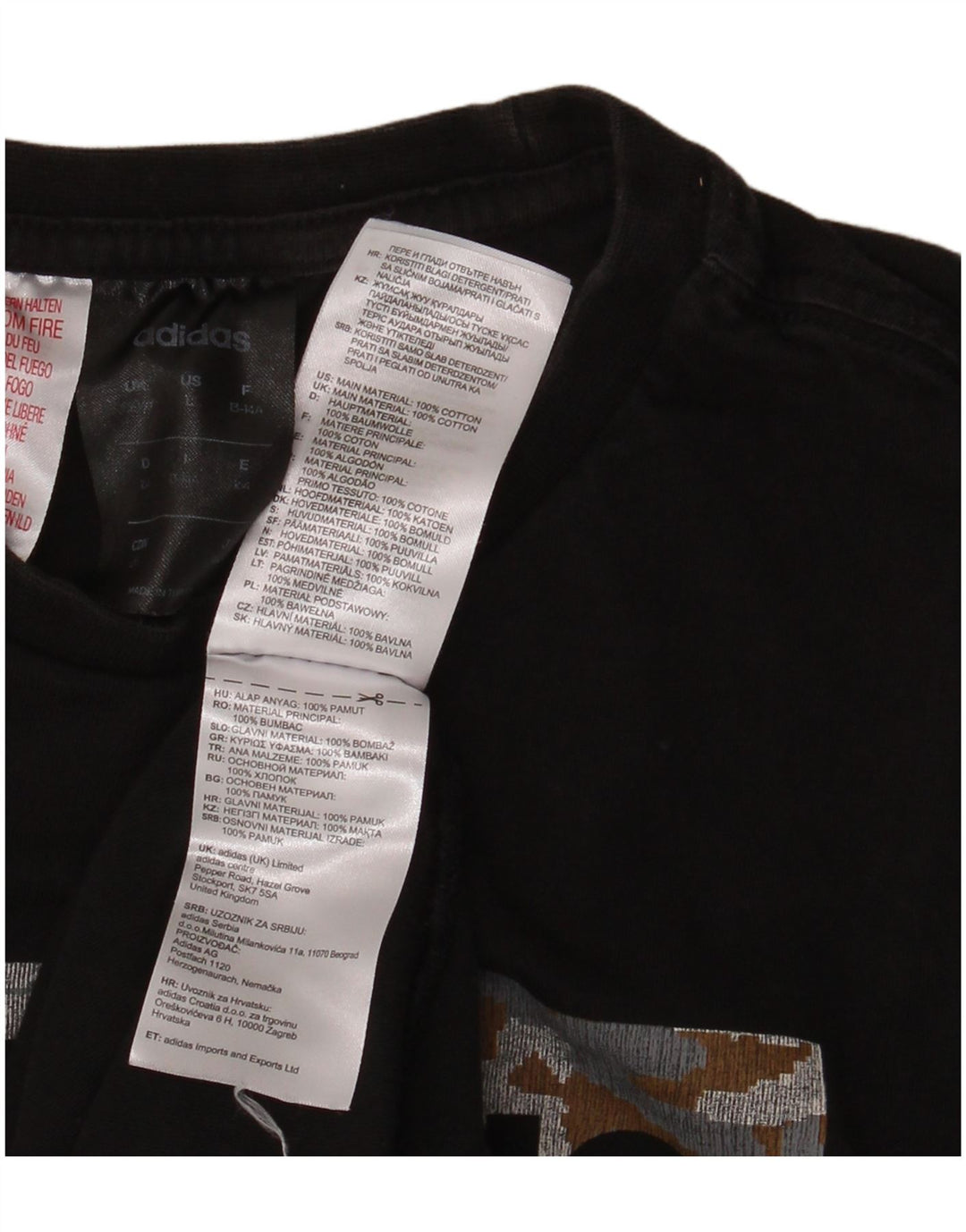 Tricou grafic ADIDAS pentru baieti Top 13-14 ani bumbac negru