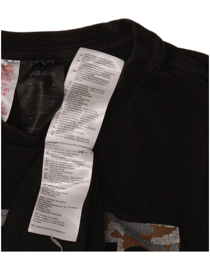 Tricou grafic ADIDAS pentru baieti Top 13-14 ani bumbac negru