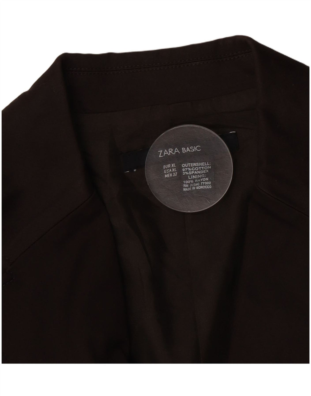 Blazer pentru femei Zara cu 2 nasturi, UK 18 XL, bumbac maro
