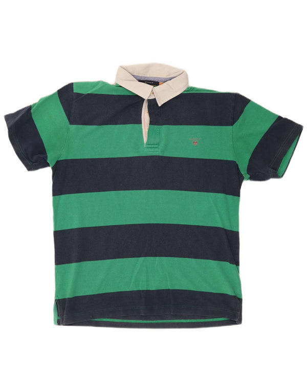 Tricou Polo Rugby Gant pentru bărbați, bumbac cu dungi mari, albastru