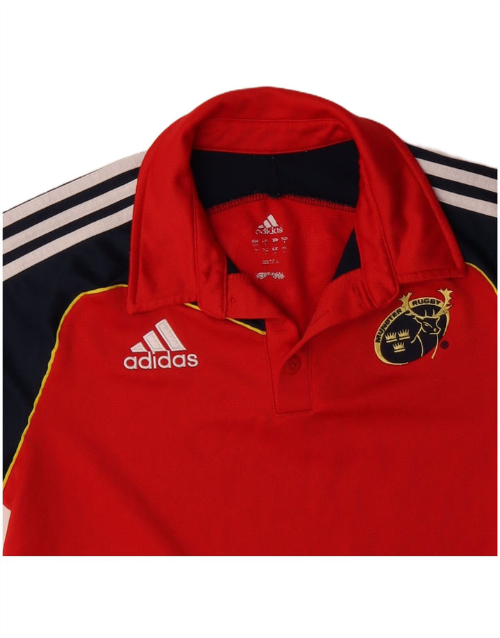 Tricou polo ADIDAS Munster Rugby pentru bărbați, roșu mediu, bloc de culoare