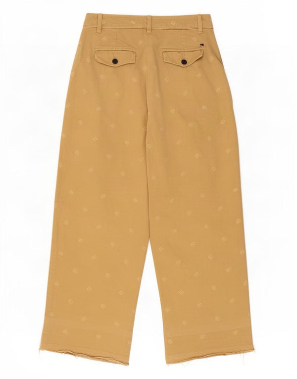 Pantaloni chino cu grafic pentru femei Tommy Hilfiger UK 10 Small W28 L27 Bej