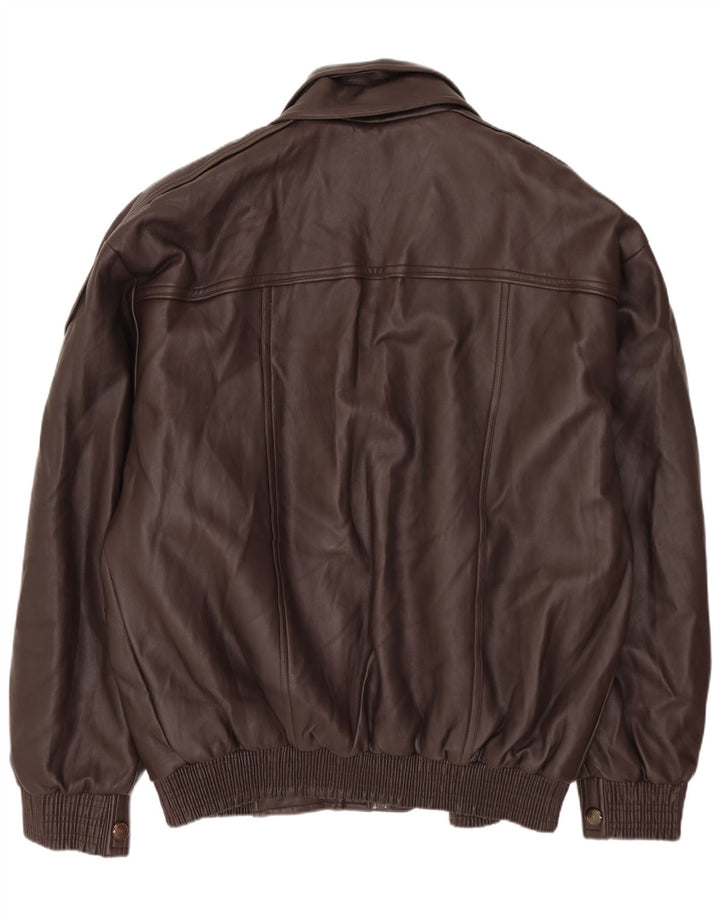 Jachetă de piele vintage pentru bărbați UK 42 XL maro