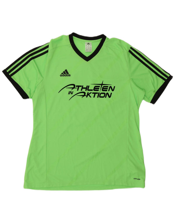Tricou pentru bărbați Adidas Climalite Graphic Top XL Verde Poliester Colorblock