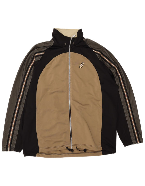 Jachetă de top pentru trening grafic Asics pentru bărbați 2XL, bej, bloc de culoare