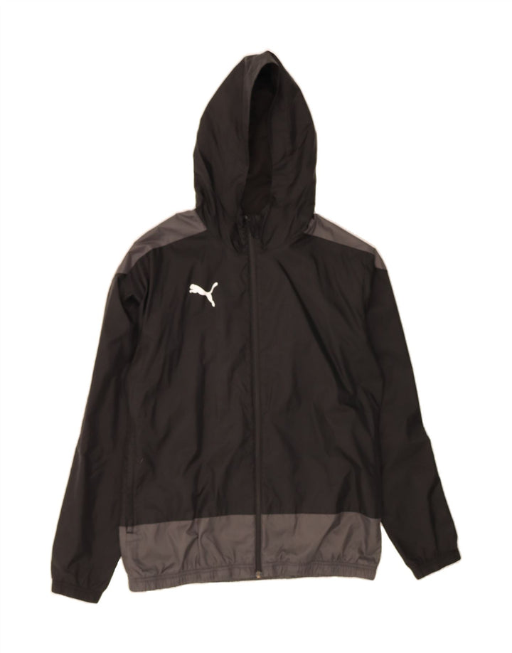 PUMA Mens Hooded Tracksuit Top Jacket Medium Black Colourblock Polyester Vintage Puma and Second-Hand Puma from Messina Hembry 