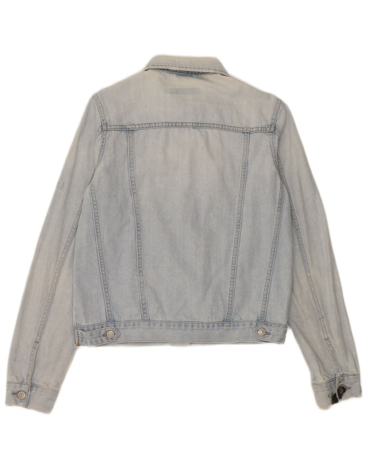 Topshop Jachetă de blugi pentru femei UK 10 Small Blue Bumbac