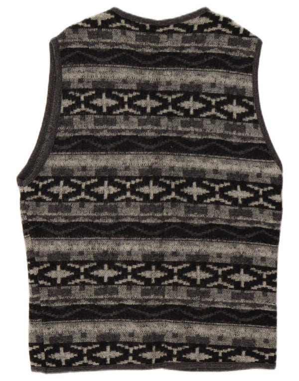 Pulover cardigan fără mâneci pentru bărbați Alcatraz, mic, gri, geometric
