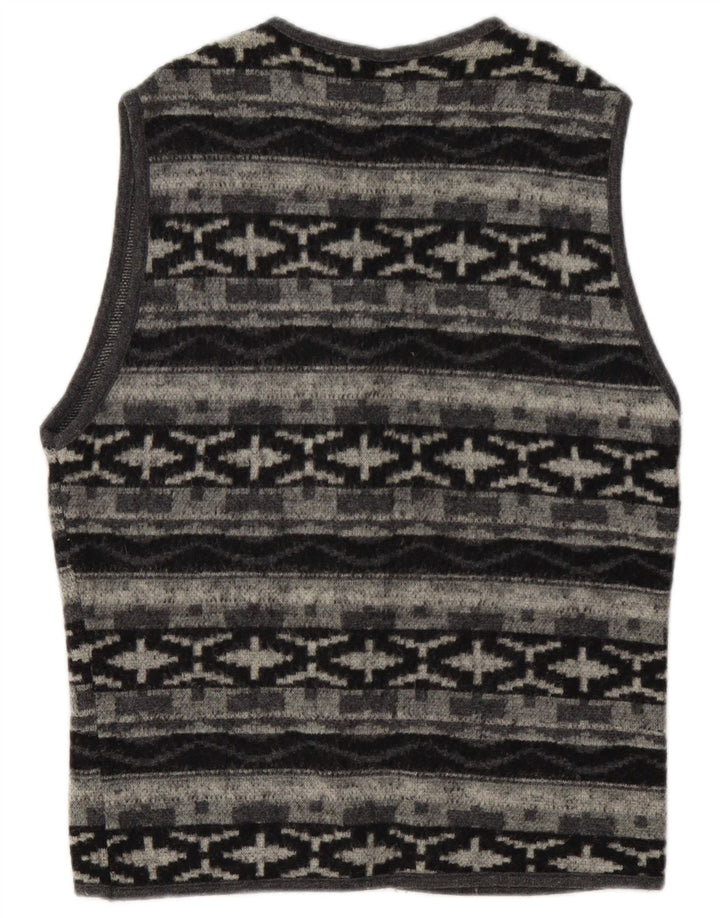Pulover cardigan fără mâneci pentru bărbați Alcatraz, mic, gri, geometric