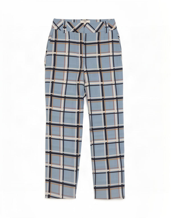 Pantaloni chino drepți pentru femei Topshop UK 10 Small W30 L30 Blue Check