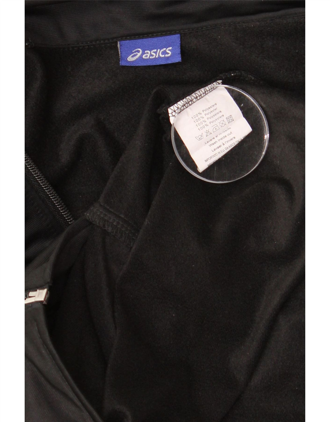 Jachetă de trening Asics pentru bărbați, negru mediu, poliester bloc de culoare
