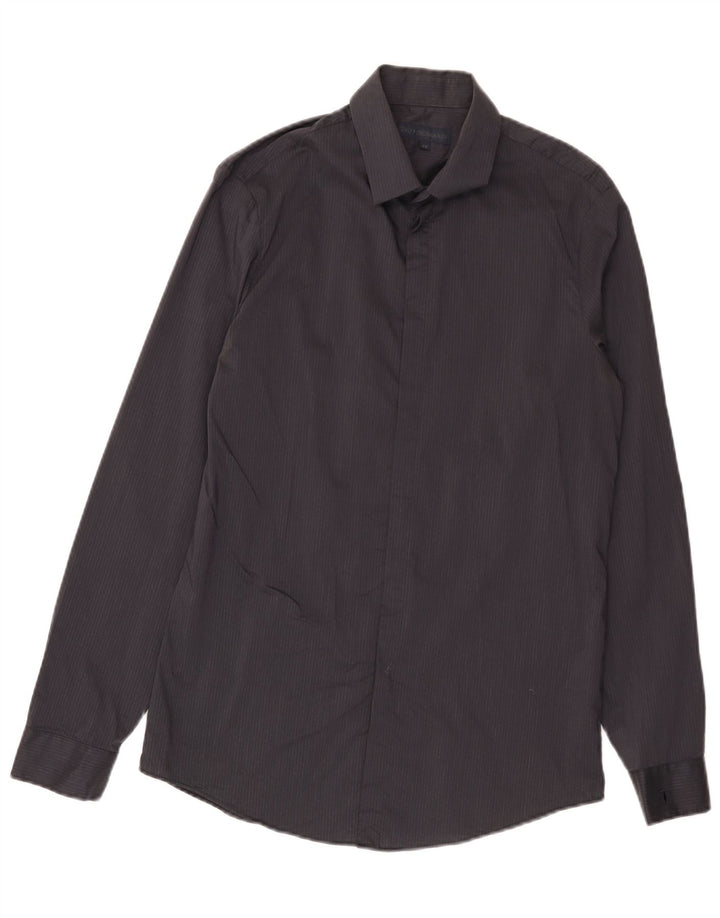 Cămașă Trussardi pentru bărbați, mărimea 41, bumbac negru mediu cu dungi