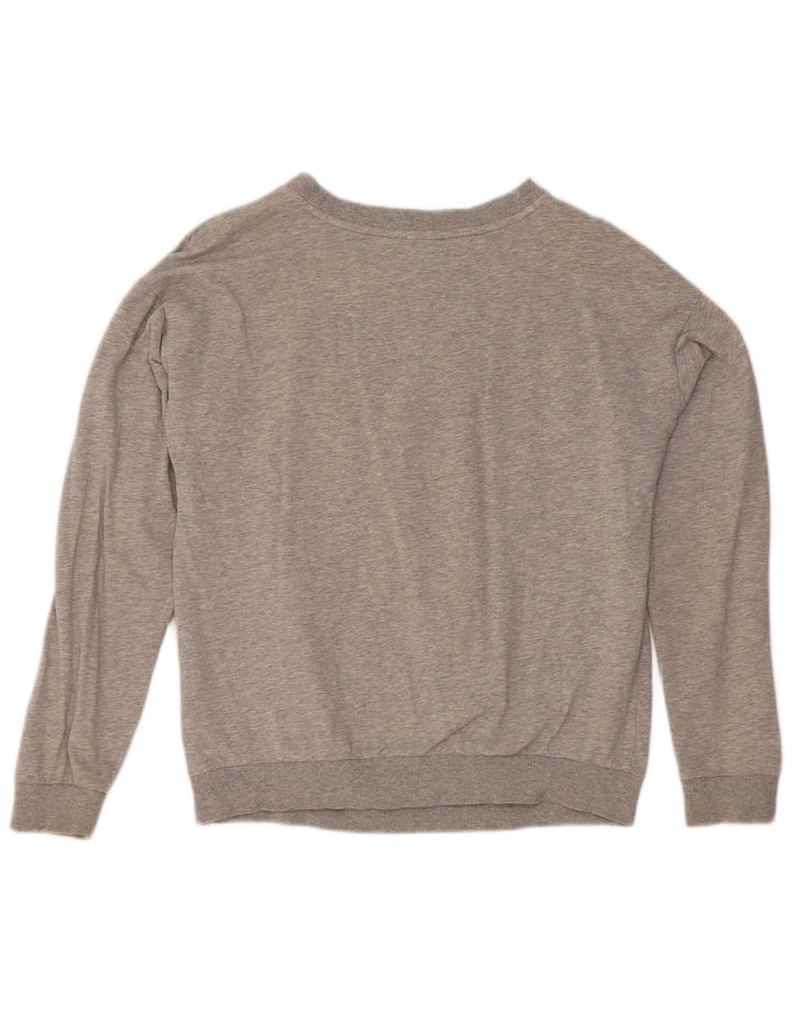Adidas Womens Graphic Oversized Sweatshirt Jumper UK 8 Small Grey Cotton