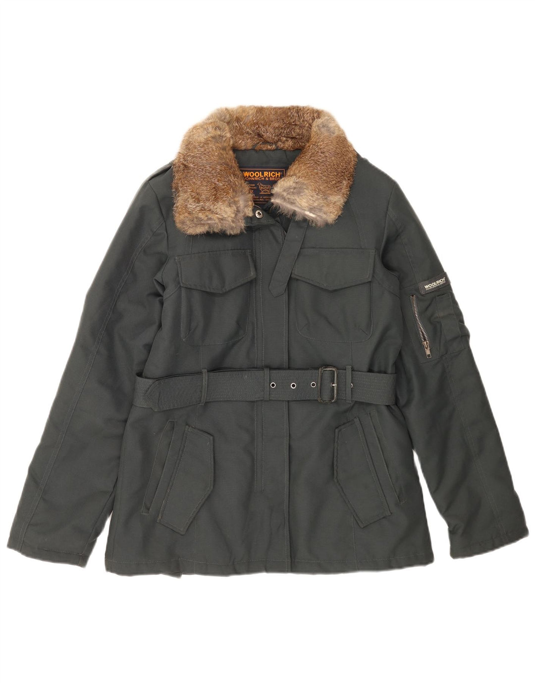 Jachetă Woolrich pentru femei, UK 14, nailon gri mediu