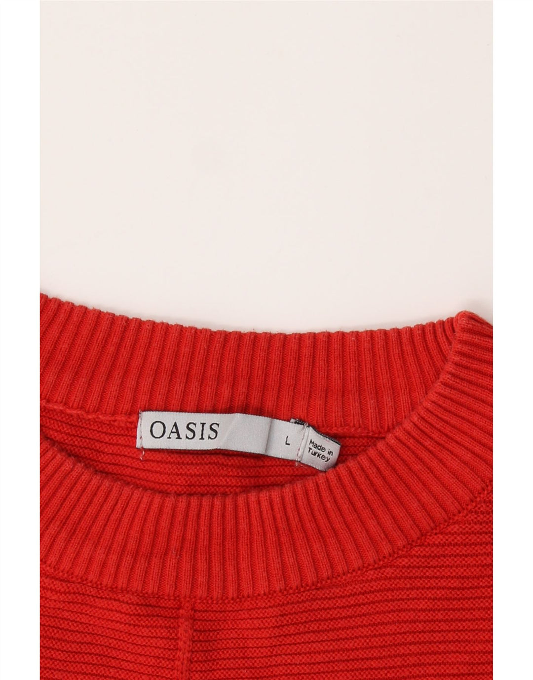 OASIS Womens Oversized Crop Crew Neck Jumper Sweater UK 16 Large Red Vintage Oasis and Second-Hand Oasis from Messina Hembry 