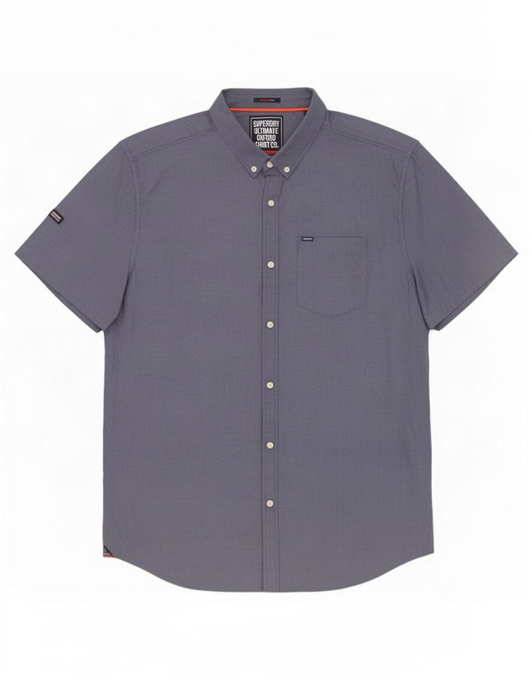 Cămașă Superdry pentru bărbați, cu mânecă scurtă, în formă regulată, 2XL, bumbac albastru