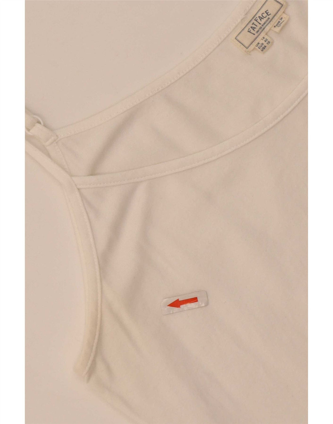 Fat Face Womens Cami Top UK 14 Large White Bumbac