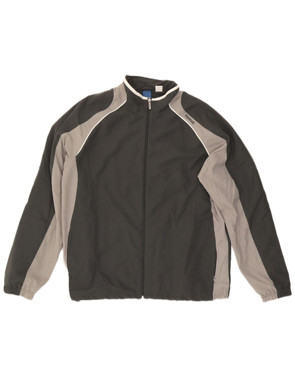 Jachetă de trening pentru bărbați Reebok, mare, negru, poliester color bloc