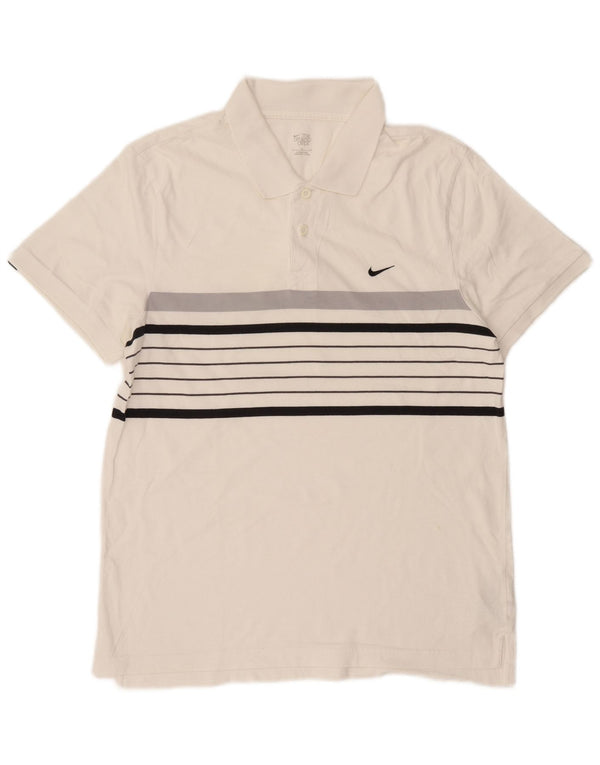 Tricou polo Nike pentru bărbați din bumbac cu dungi albe mari