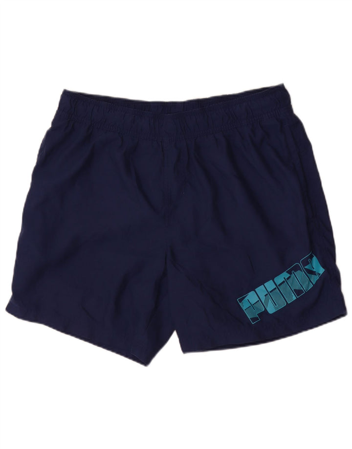 Pantaloni scurți sport grafic Puma pentru bărbați, mari, albastru, poliester