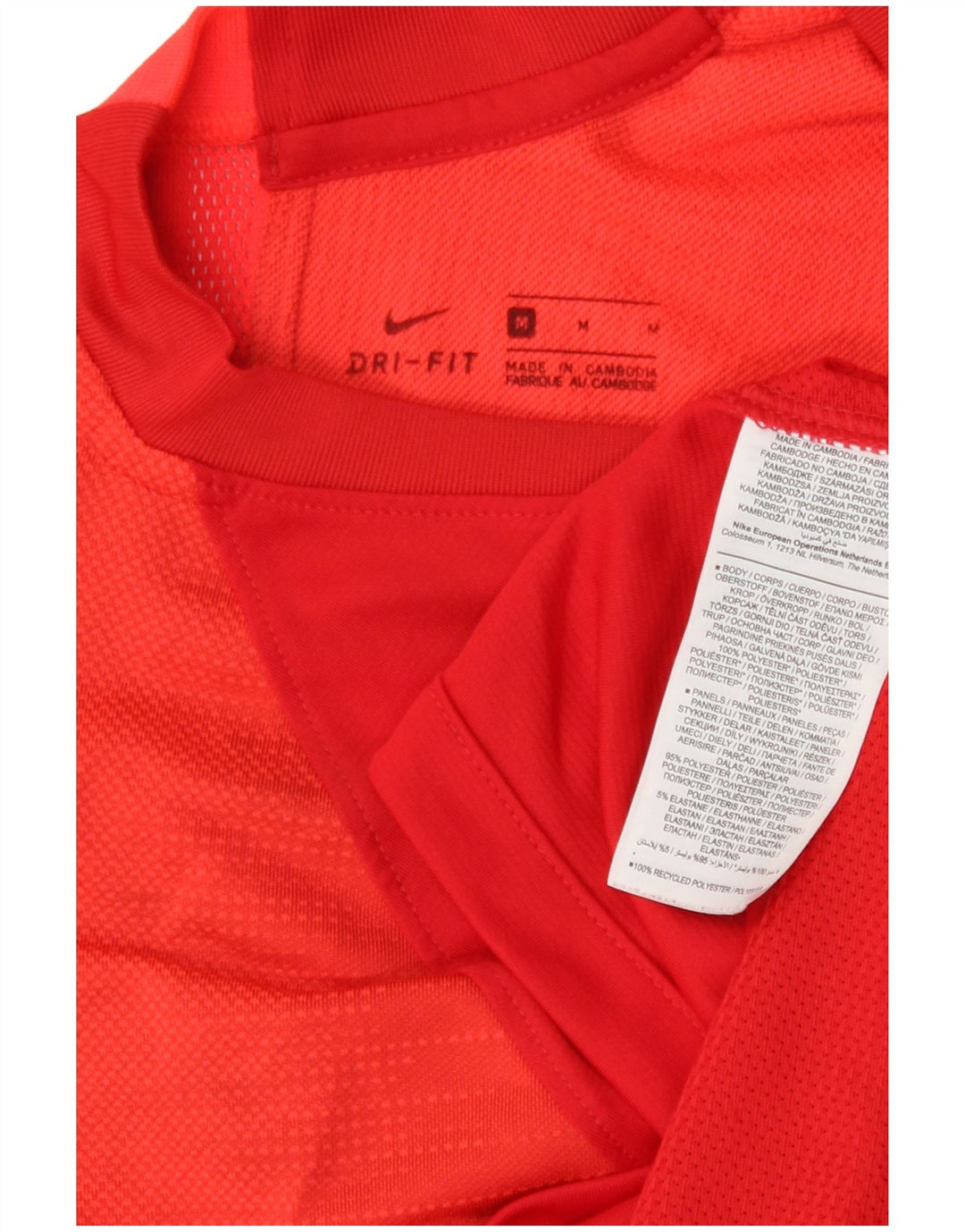 Tricou Nike Dri Fit pentru bărbați Top Mediu Roșu Poliester Colorblock
