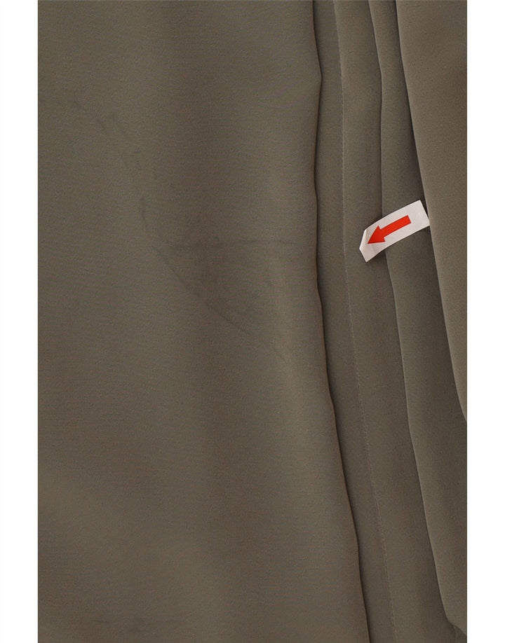 Pardesiu vintage pentru damă, cu ajustare largă, UK 20 2XL, verde, poliester