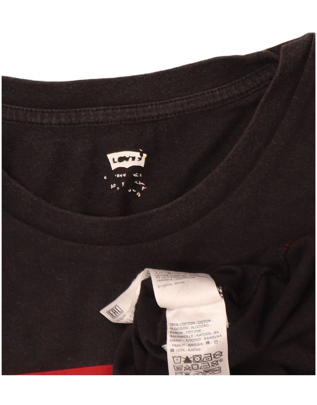 Tricou grafic pentru bărbați Levi's Top mare din bumbac negru