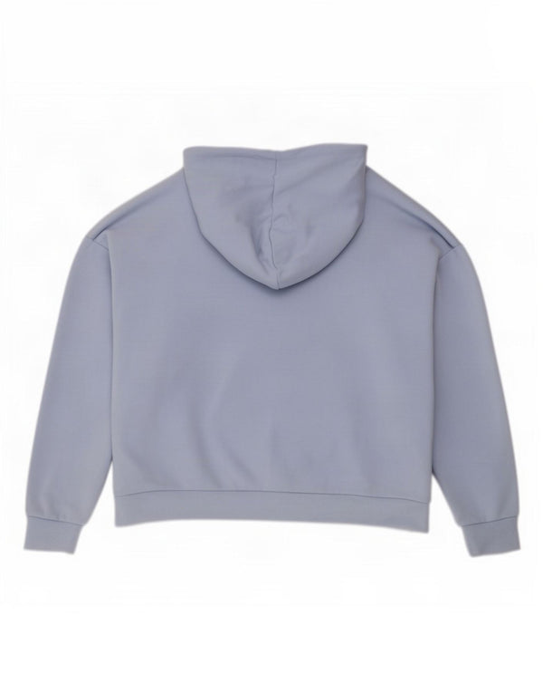 Pulover cu glugă supradimensionat cu grafic Adidas pentru femei UK 20/22 XL Bumbac albastru