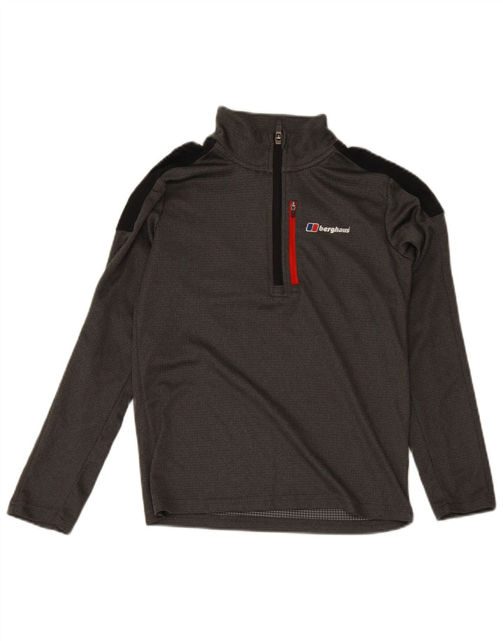 Trening Berghaus pentru băieți, cu fermoar, cu gât, cu pulover, 11-12 ani, gri colorblock