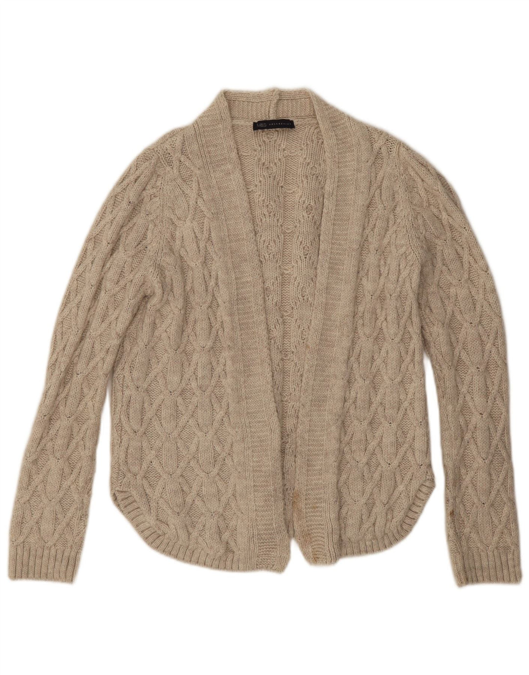 Pulover cardigan deschis supradimensionat pentru femei Marks & Spencer UK 12 Bej mediu