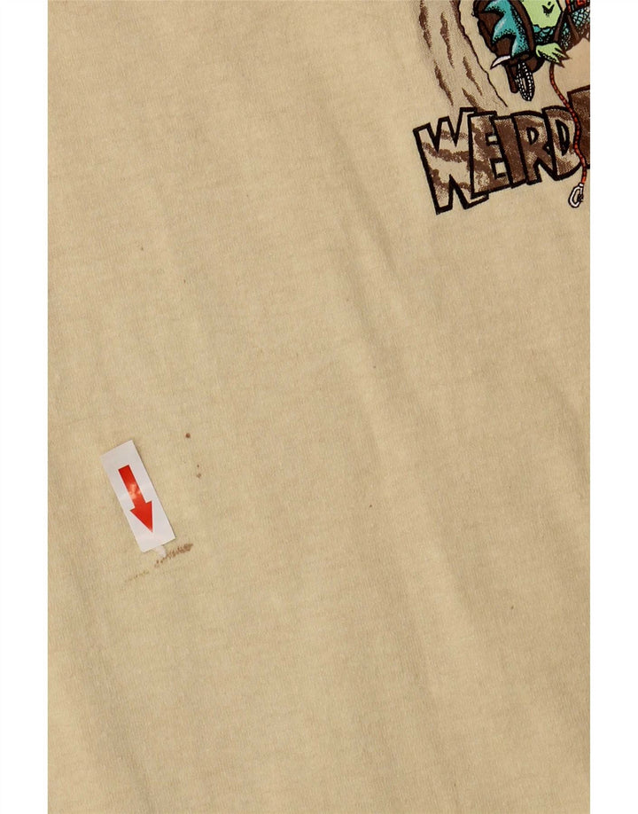Tricou grafic pentru bărbați Weird Fish Top Mediu Bej Bumbac