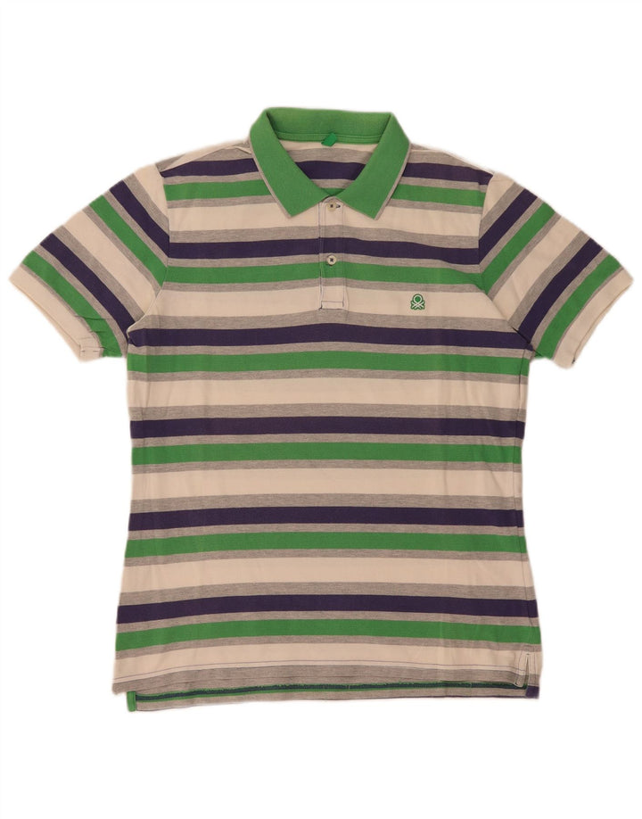 Tricou polo pentru bărbați Benetton, în dungi medii, multicolore