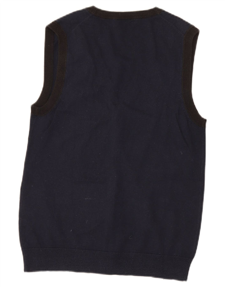 Pulover cardigan fără mâneci pentru bărbați Gas Bumbac bleumarin mediu