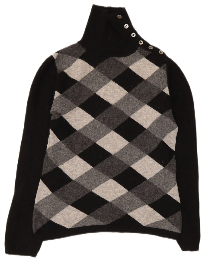Max Mara Pulover pentru femei de weekend cu buton și gât UK 12 Medium Black