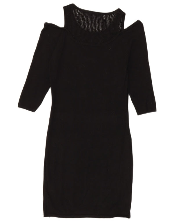 Rochie Guess pentru femei cu mâneci 3/4 cu umăr dezactivat UK 4 XS, viscoză neagră