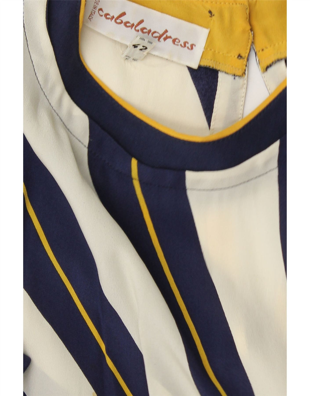 VINTAGE Rochie A-Line cu mânecă lungă pentru femei IT 42 Medium Bleumarin în dungi