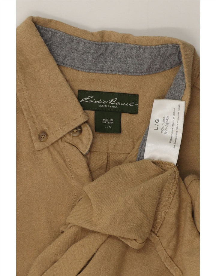EDDIE BAUER Cămașă Bărbați Mare Bej Bumbac