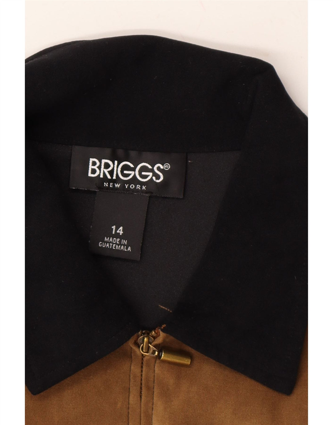BRIGGS Womens Bomber Jacket UK 14 Large  Black Colourblock Polyester Vintage Briggs and Second-Hand Briggs from Messina Hembry 