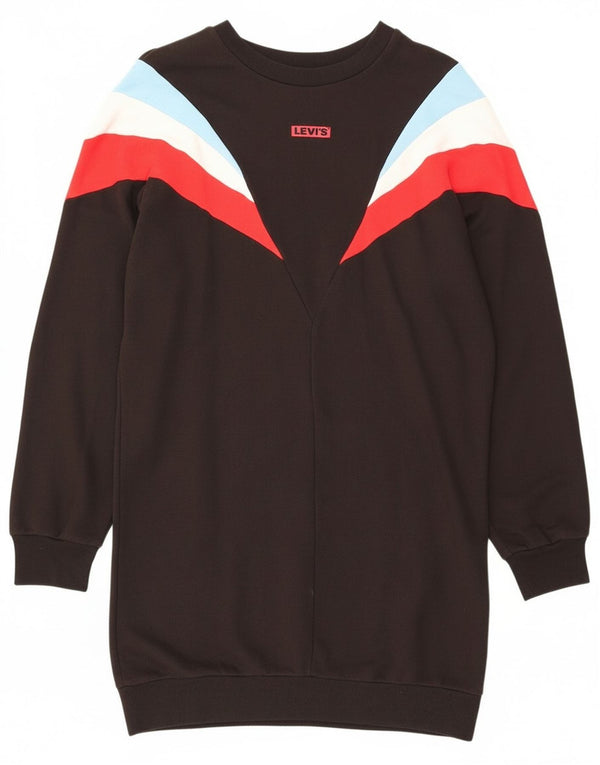 Rochie jumper Levi's pentru femei cu mânecă lungă UK 10 Mic negru Colorblock