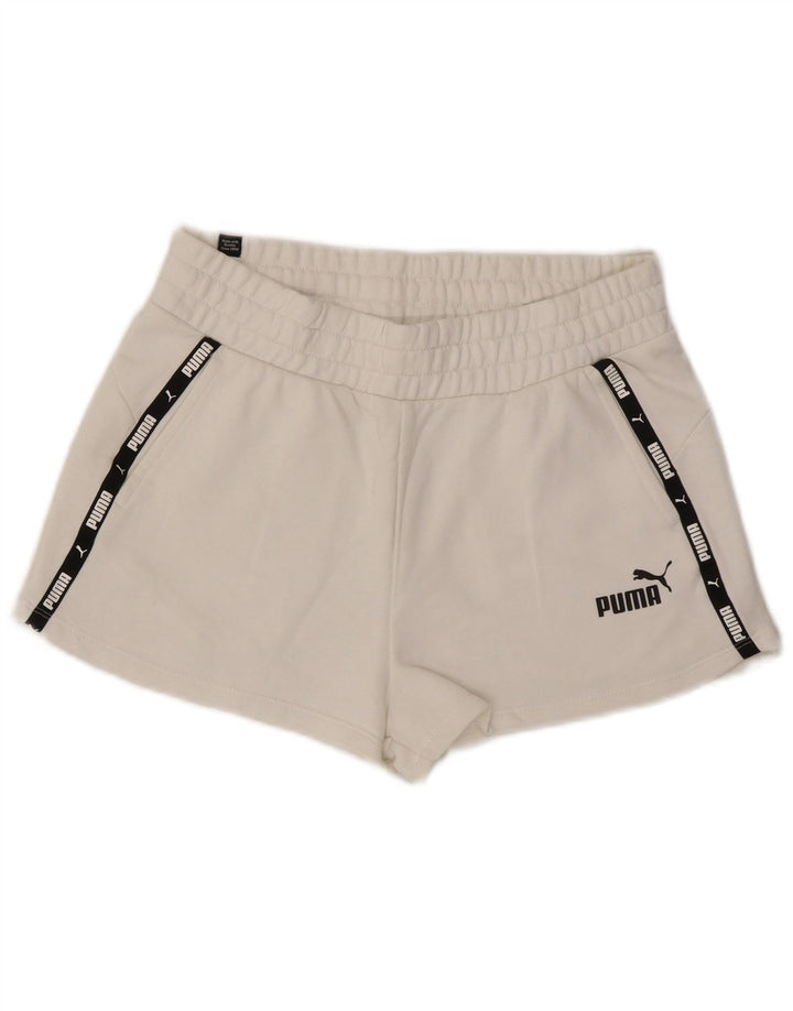 Pantaloni scurti sport grafic Puma pentru femei UK 10 Small White