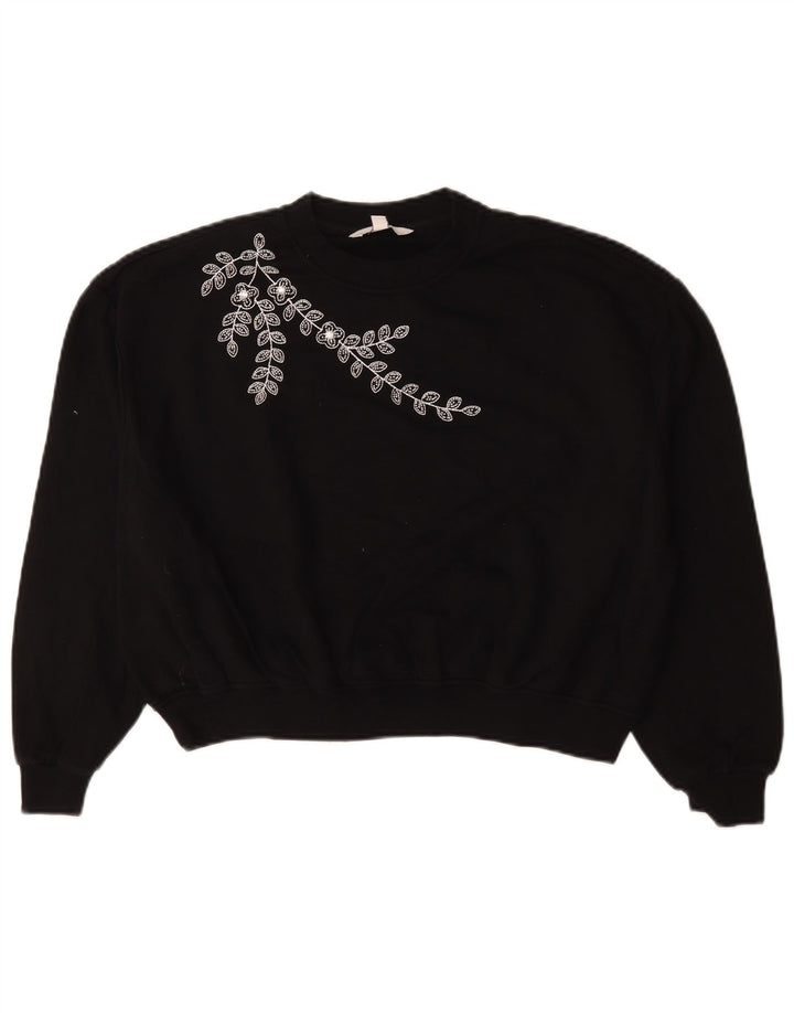 Pulover supradimensionat pentru femei Marks & Spencer UK 10 Mic Negru Floral