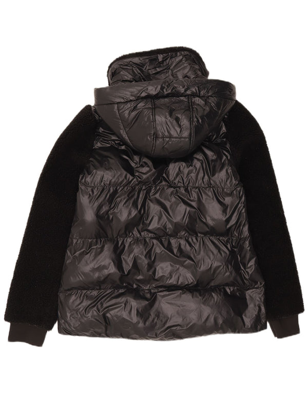 Jachetă căptușită cu glugă Michael Kors pentru femei UK 14 Medium Black Nylon
