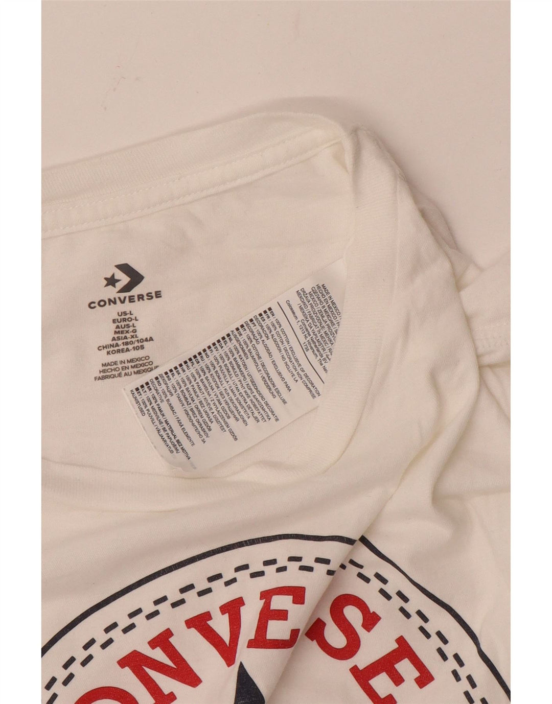 Tricou grafic Converse pentru bărbați Top mare din bumbac alb