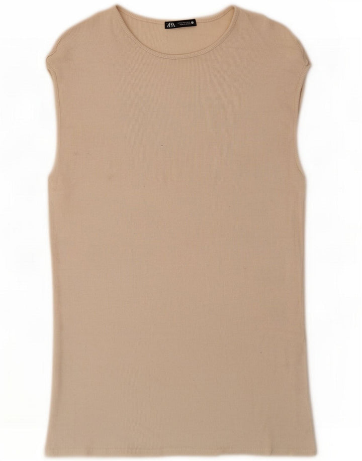 Vestă supradimensionată pentru femei Zara UK 10 Small Beige