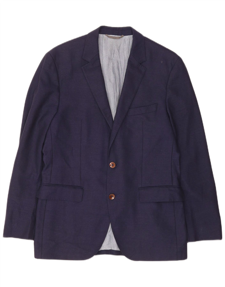 Blazer pentru bărbați Hugo Boss cu 2 nasturi EU 48 Mediu Lână virgină bleumarin