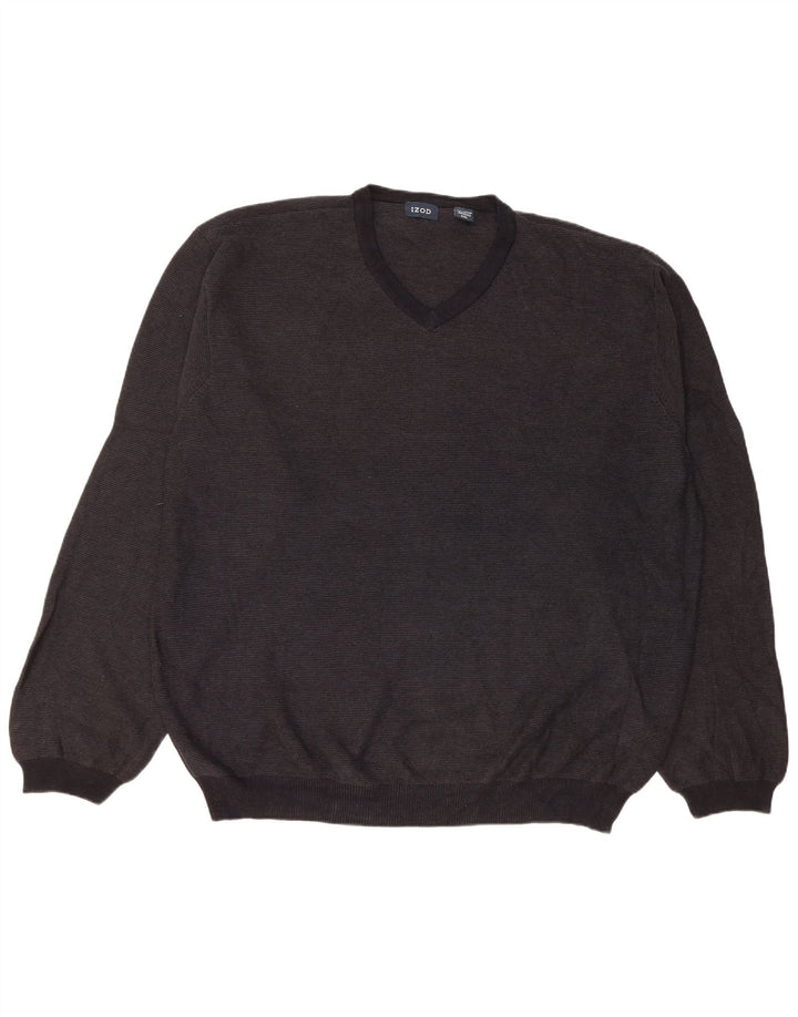 Pulover Izod pentru bărbați cu decolteu în V, bumbac negru 2XL