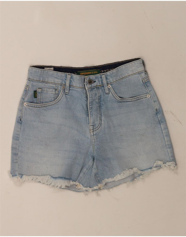 Pantaloni scurți din blugi pentru femei Superdry W28, bumbac albastru mediu