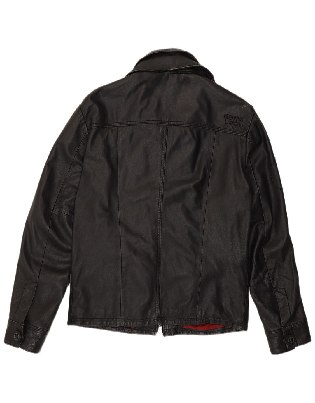 Jachetă militară din piele pentru bărbați Superdry UK 38, piele medie neagră