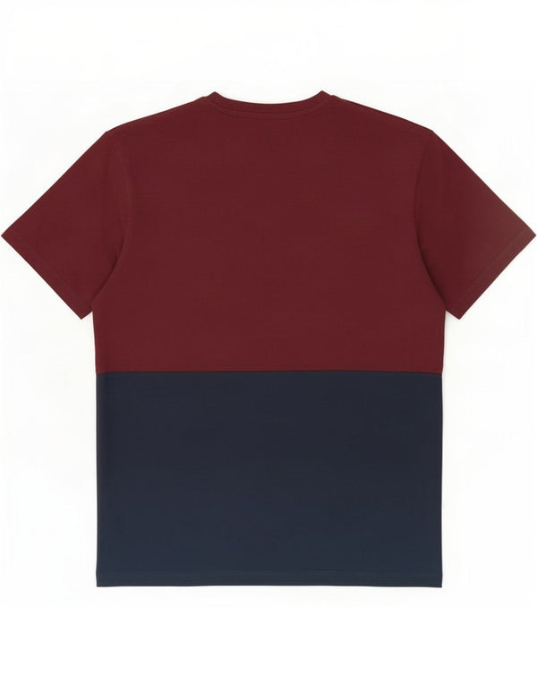 Tricou cu grafic Jack & Jones pentru bărbați Top mediu burgundă din bumbac color bloc